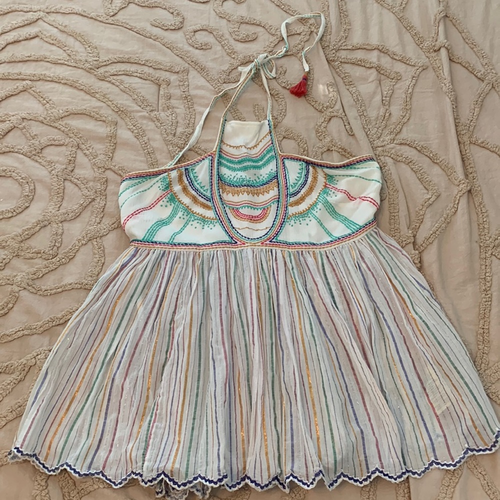Anthropologie multi colored, halter top, size 6.